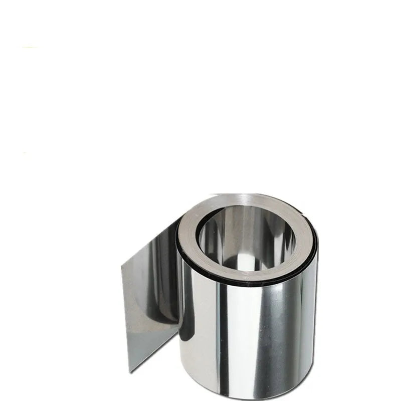 304 stainless steel metal strip on a ruler showing one metre length