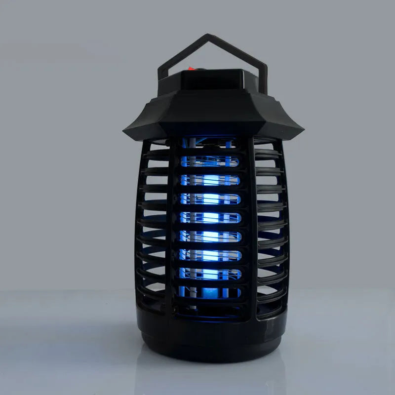 Black aromatherapy mosquito killer lamp with UV and LED tube options for indoor pest control.