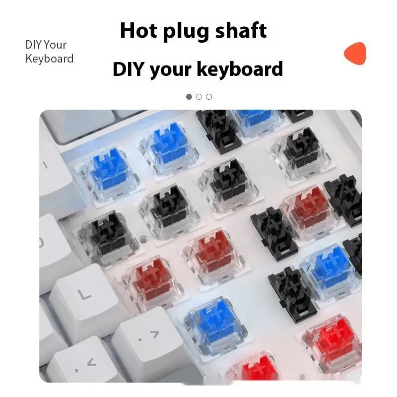 Small bluish black mechanical keyboard with 61 keys and hot-swap switch sockets