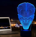 USB-powered 3D LED mood lamp with remote control showing seven colour options