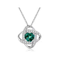 Women's copper necklace with heart pendant in electroplated platinum-toned colours