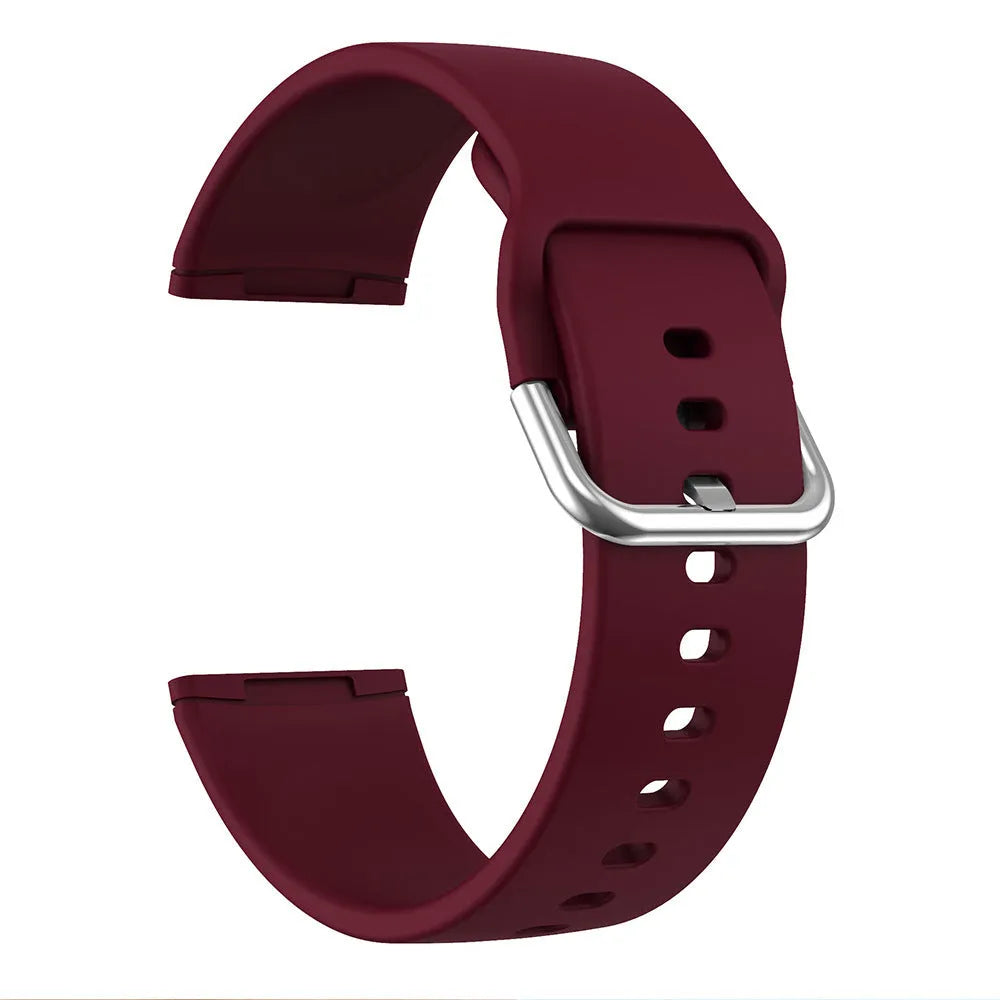 Fitbit Versa 3 and Sense 2 silicone replacement strap in multiple colours with silver buckle