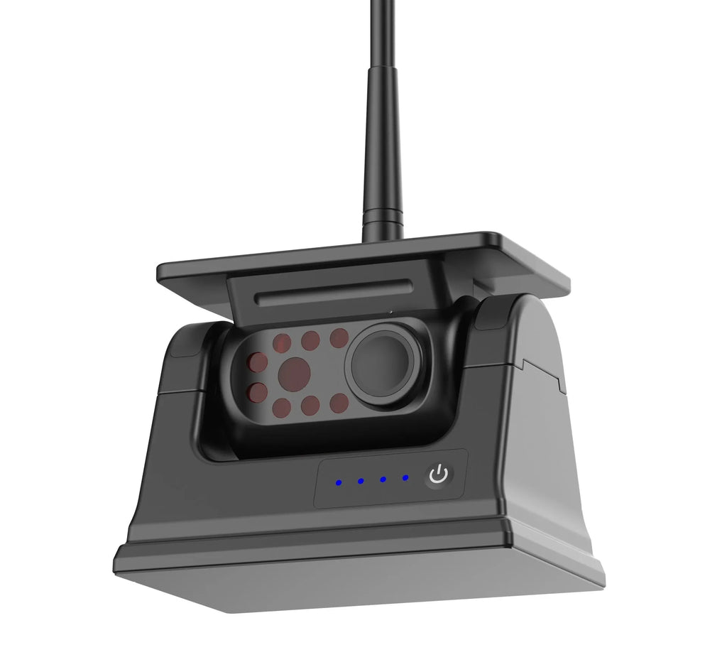 Solar wireless charging reversing camera with aluminium alloy shell and magnet suction mounting