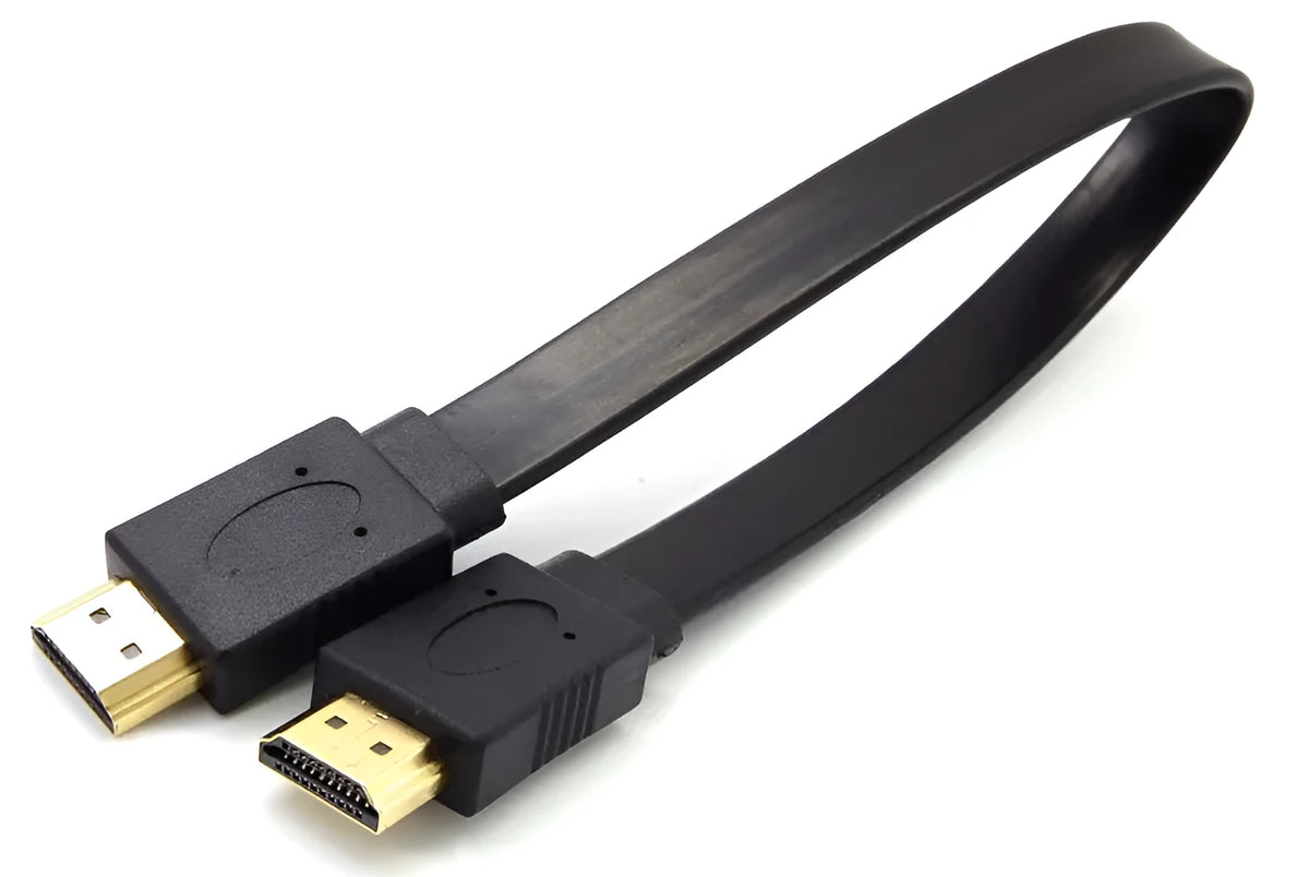 HDMI cable with flat design and copper construction in various lengths from 0.3 to 10 metres