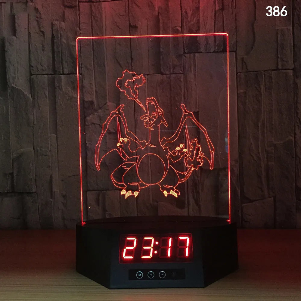 3D dolphin-shaped wireless LED table lamp with remote control on wooden surface