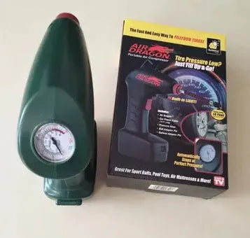 Portable electric car air pump with motor and pump components for tyre inflation