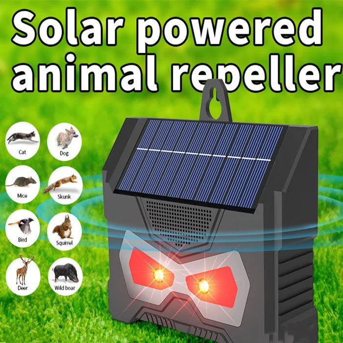 059 black animal-shaped solar ultrasonic repeller for outdoor pest control