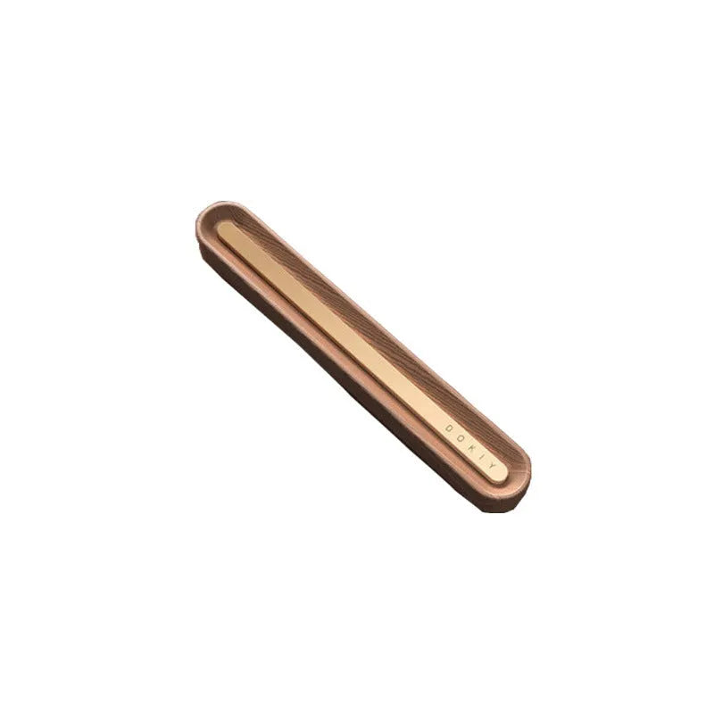 Car air vent aromatherapy ornament in long strip design, shown in walnut and metallic grey colour options