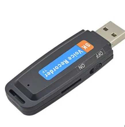 Black and white SK-001 creative USB flash drive showing compact size