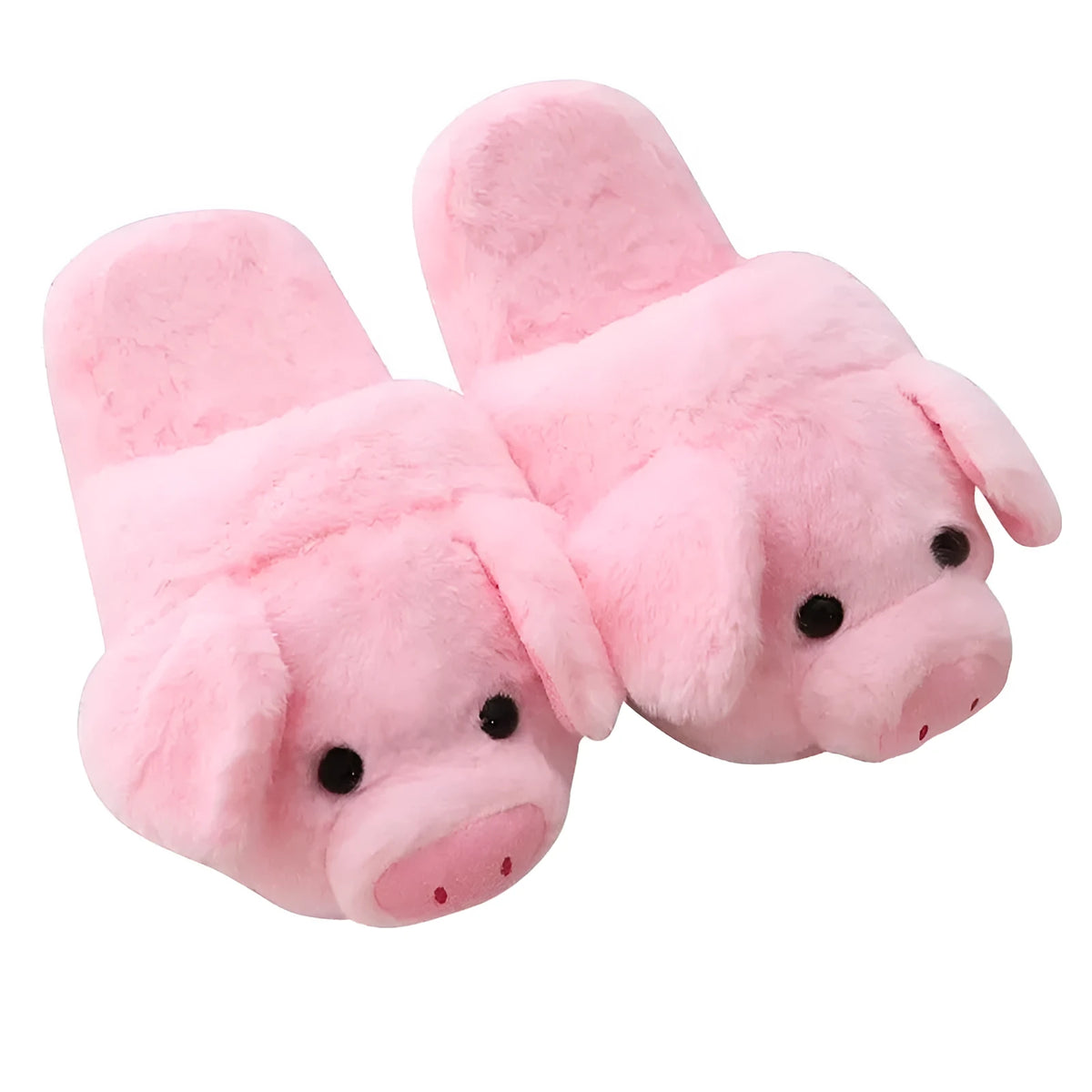 Pink pig-themed indoor floor slippers with short plush exterior and PP cotton filling