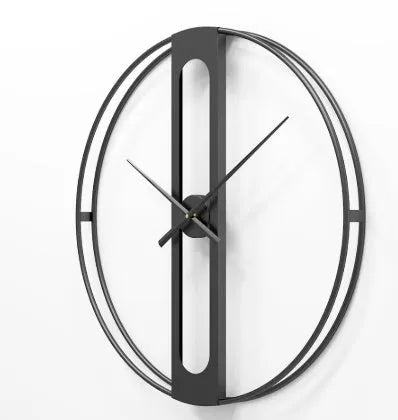 50cm round metal wall clock with silent movement in black or gold finish