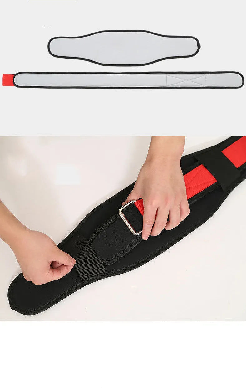 Nylon fitness weightlifting waistband in black red yellow colours for adult gym use