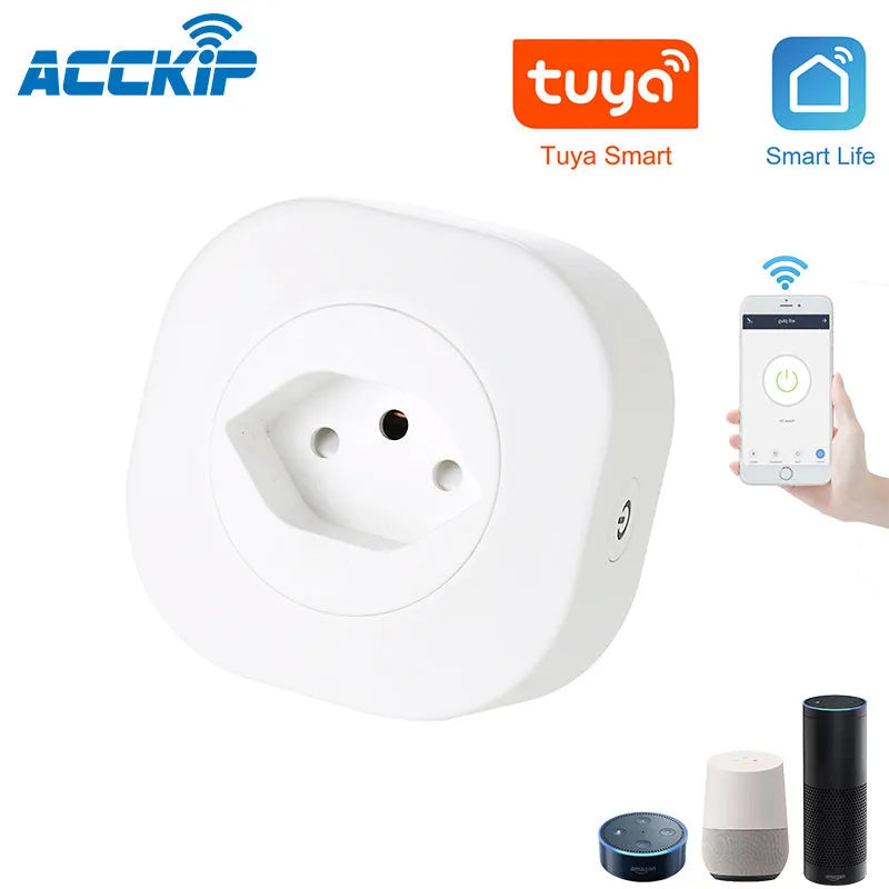 Smart Wi-Fi socket plug with international plug options and voice control functionality