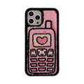 Pink towel embroidered TPU iPhone back cover with Japanese Korean style design