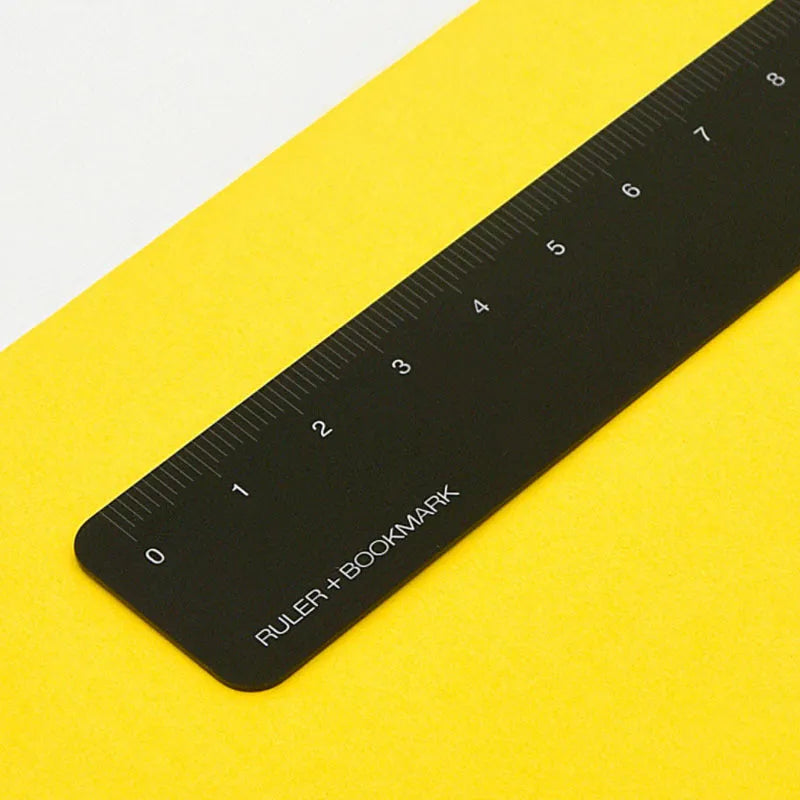 15cm retractable aluminium bookmark ruler with laser-engraved scale in black or silver