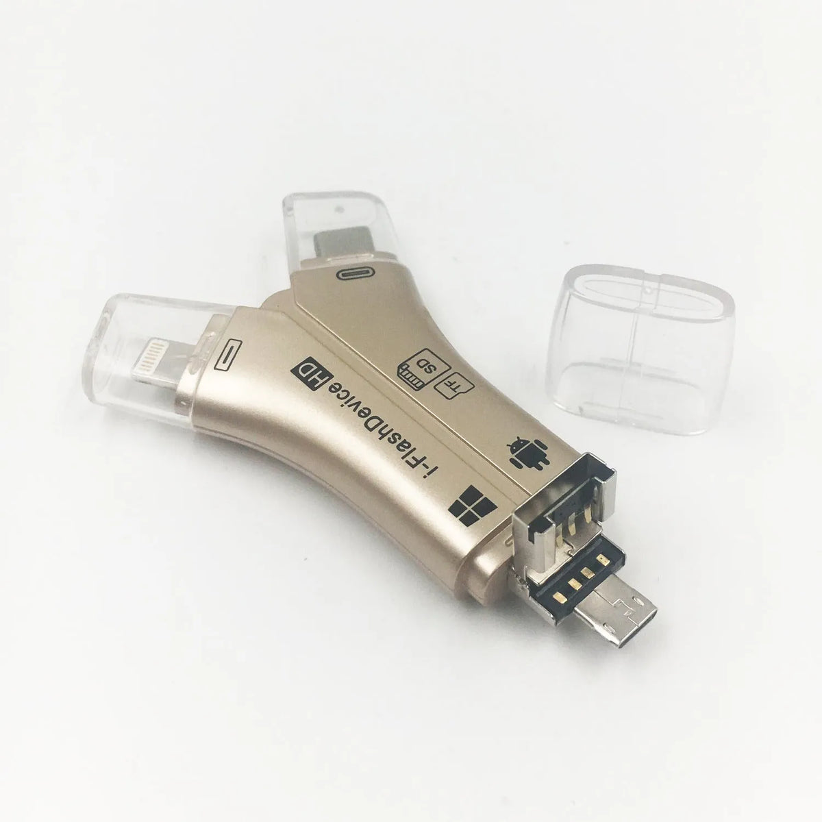 NK908 white black gold 4-in-1 mobile phone SD card reader for Apple iPhone and Android