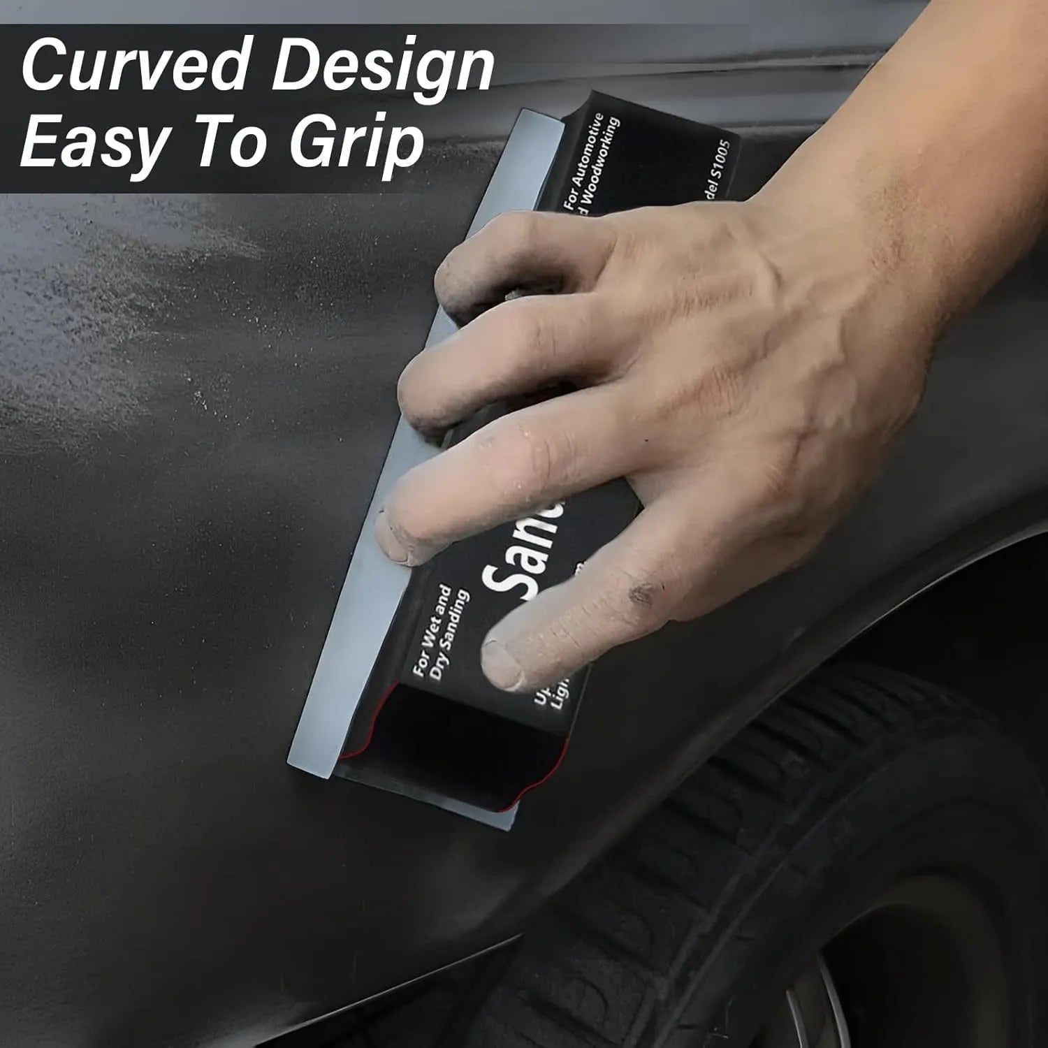 Set of seven black frosted EVA foam blocks inside a metal storage case.