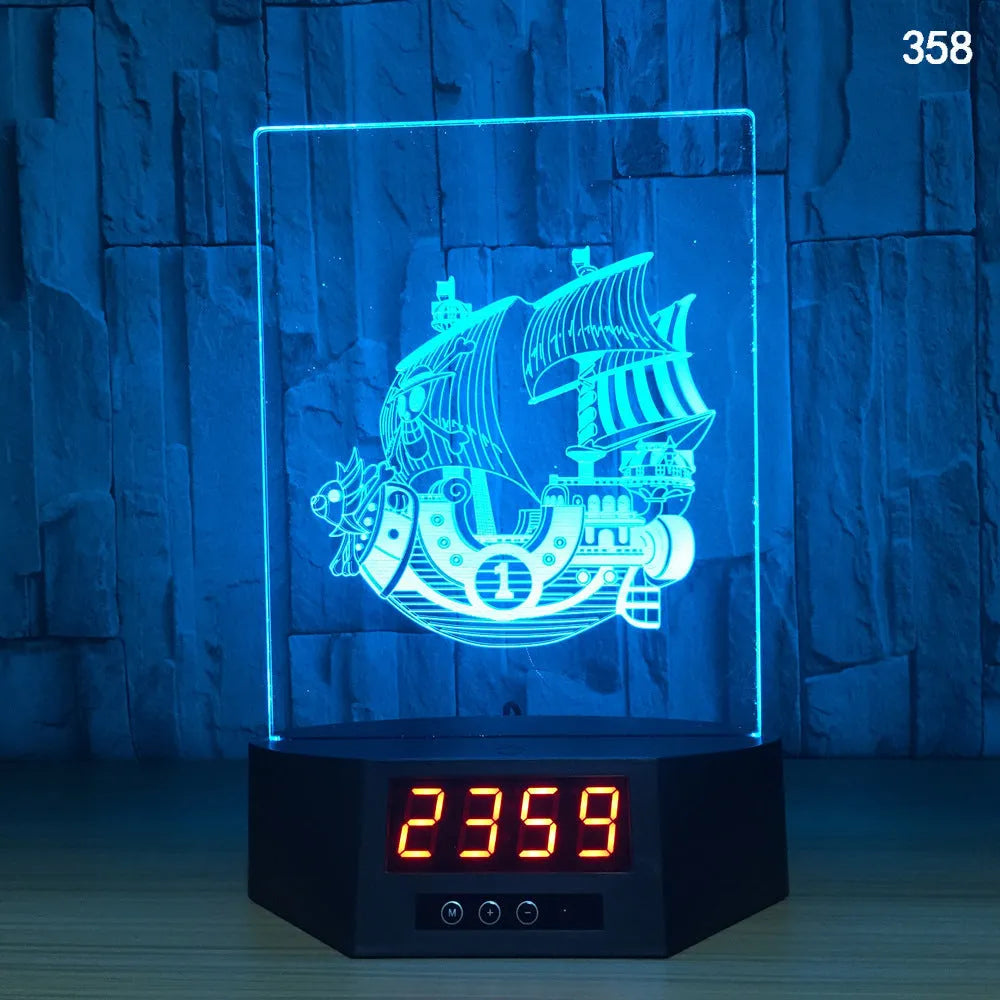 3D dolphin-shaped wireless LED table lamp with remote control on wooden surface