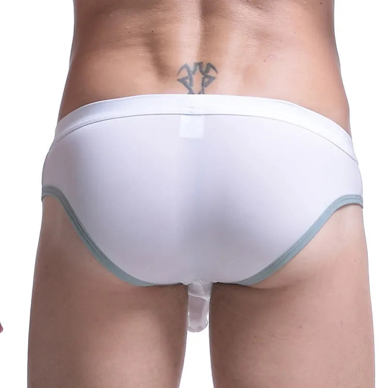 Men's ice silk briefs with bazooka bullet separation design in multiple colours
