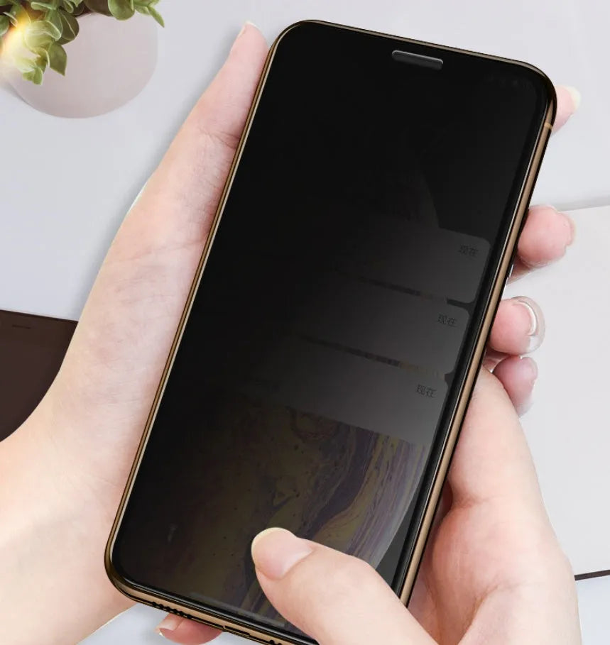 Samsung Galaxy tempered glass screen protector showing full coverage and anti-fingerprint surface.