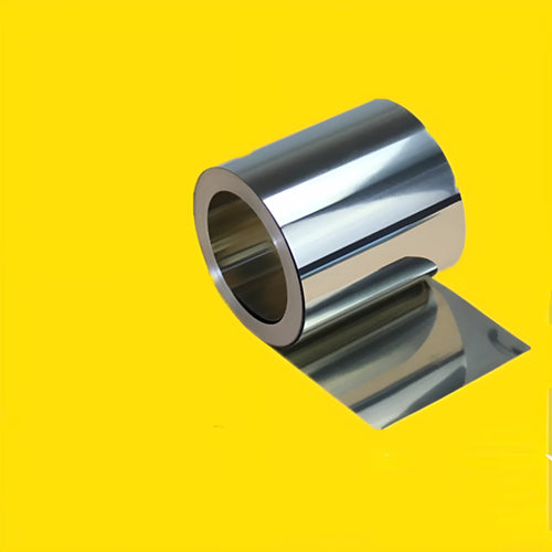 304 stainless steel metal strip on a ruler showing one metre length