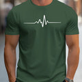 Men's loose fit grey T-shirt with a white 3D sport letter design on the front.