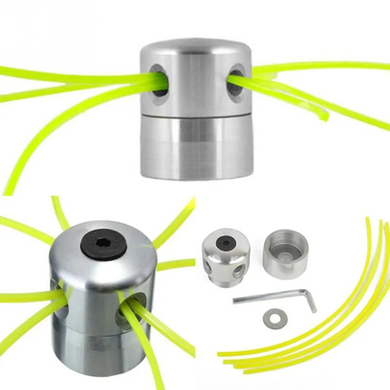 Luzhu silver aluminium cylinder grass head for lawn mower with wrench and light yellow strings