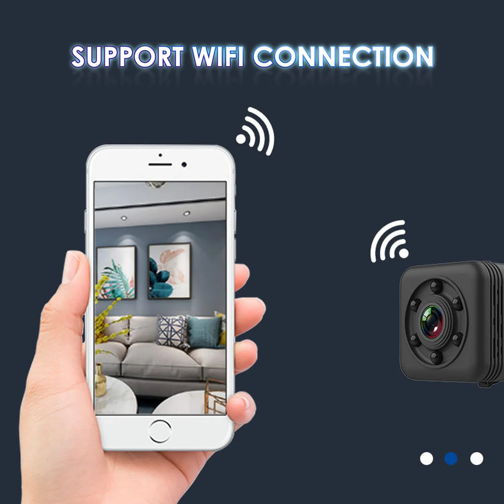 SQ29 black waterproof sports camera with MicroUSB port and TF card slot for action recording.