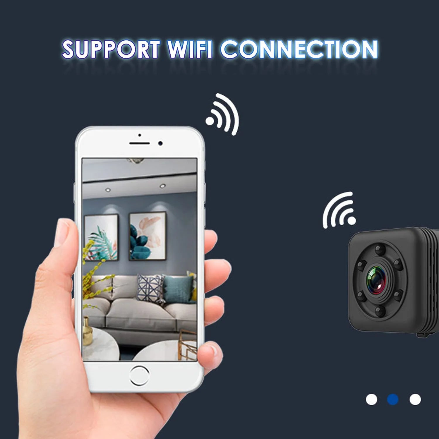 SQ29 black waterproof sports camera with MicroUSB port and TF card slot for action recording.