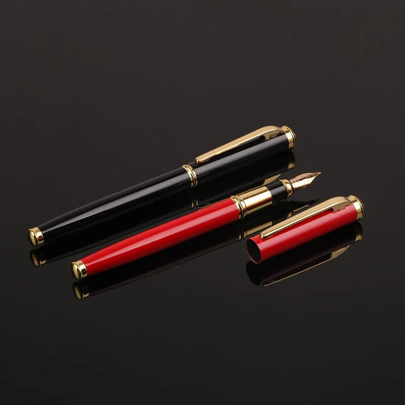 Red and black metal ink pens with 0.5mm tips for office and student use