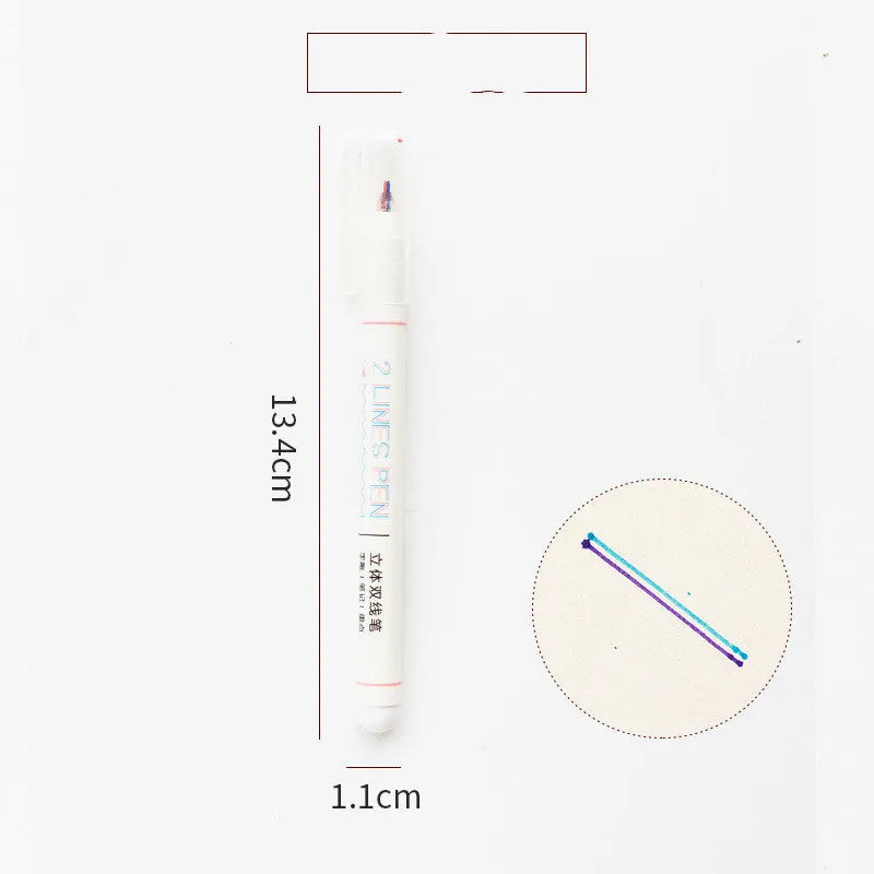 Two-colour ballpoint pen with 0.5mm tip and 13.4cm plastic body in multiple colour options