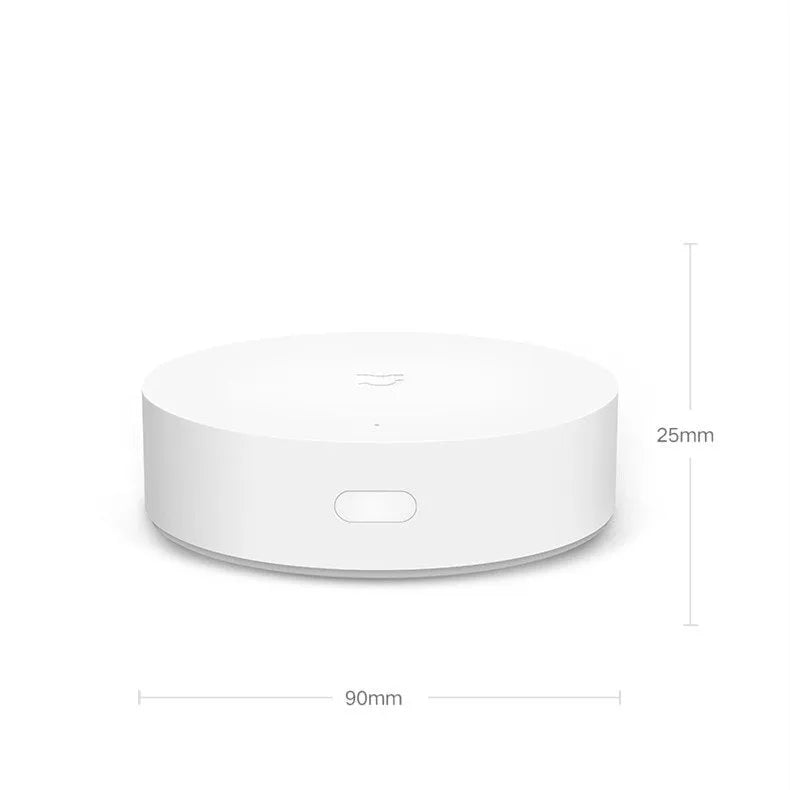 Xiaomijia white circular smart home gateway with UK plug for wireless wall control