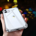 Transparent white TPU shockproof protective case for Apple iPhone models.
