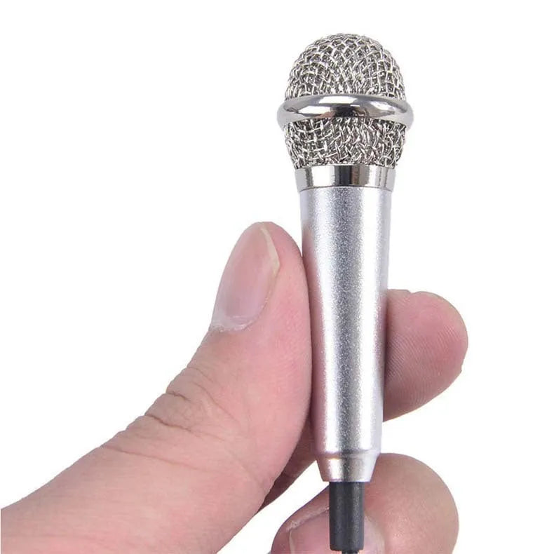 T3 mini condenser microphone with 3.5mm cable in blue, gold, red, and silver colour options