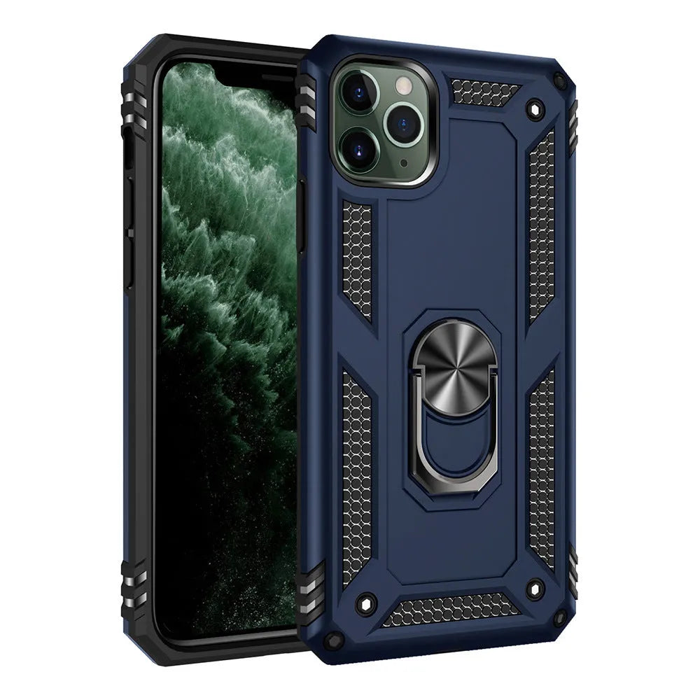 Hybrid TPU+PC hard shell phone case for multiple Apple iPhone models on a table.