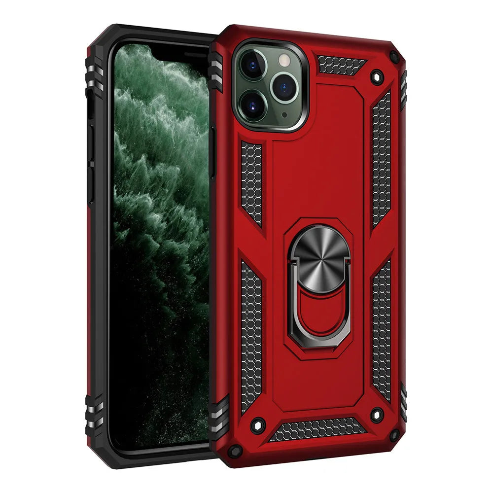 Hybrid TPU+PC hard shell phone case for multiple Apple iPhone models on a table.
