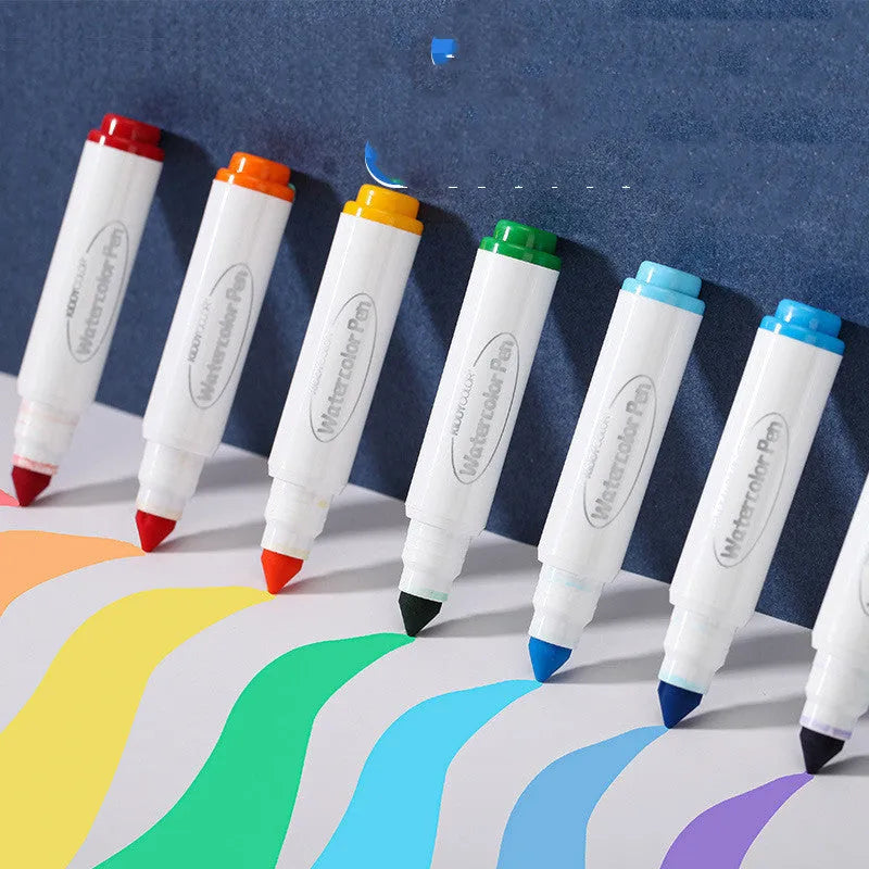 Children's plastic watercolour pen set showing 36-colour and 48-colour barrel options