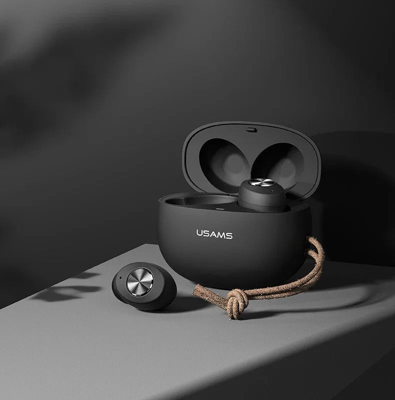 Pebble Series Wireless Bluetooth Mini TWS earbuds and charging case in black, white, or dark green.