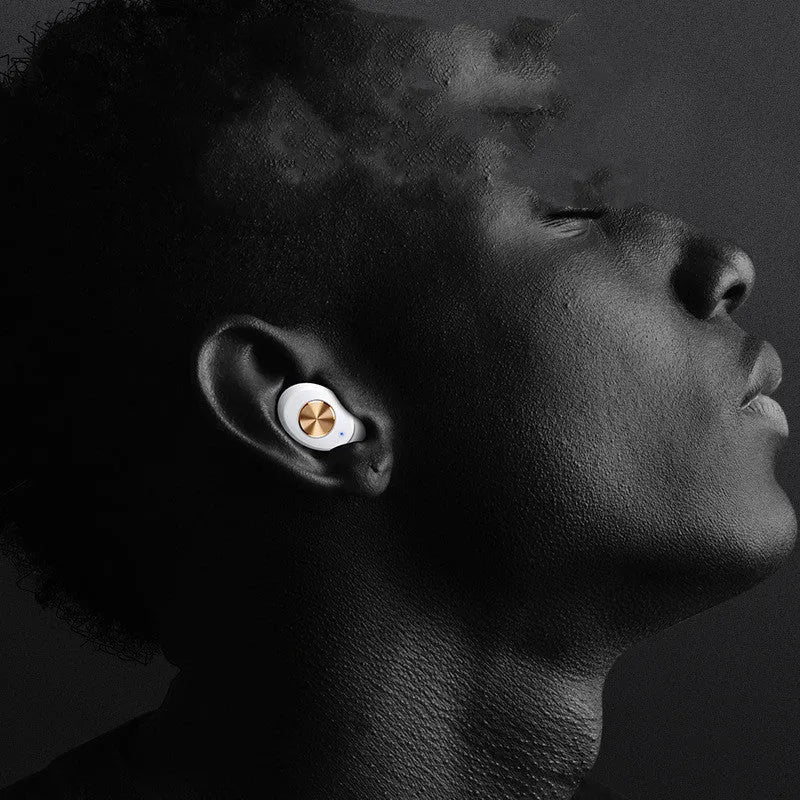 Pebble Series Wireless Bluetooth Mini TWS earbuds and charging case in black, white, or dark green.