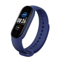 M5 smart fitness bracelet in black showing heart rate monitoring on 0.96-inch screen