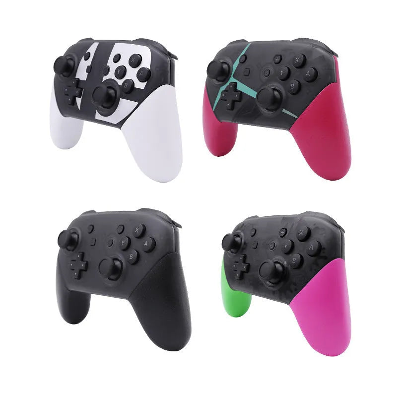Black wireless Switch PRO gamepad controller with vibration function and screen capture button