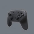 Black wireless Switch PRO gamepad controller with vibration function and screen capture button