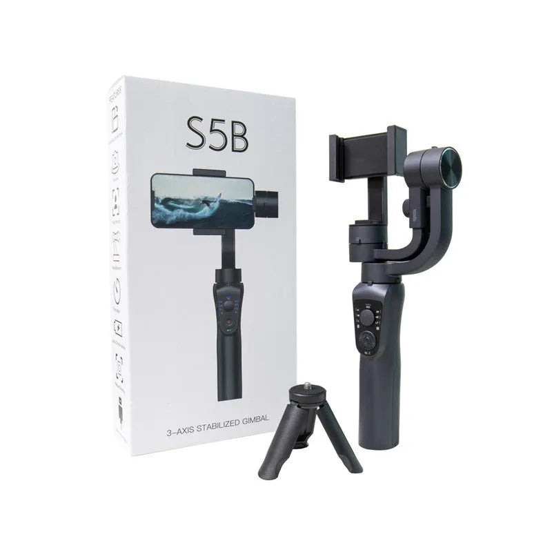 Main S5B plastic three-axis mobile phone stabiliser with extension rod and tripod