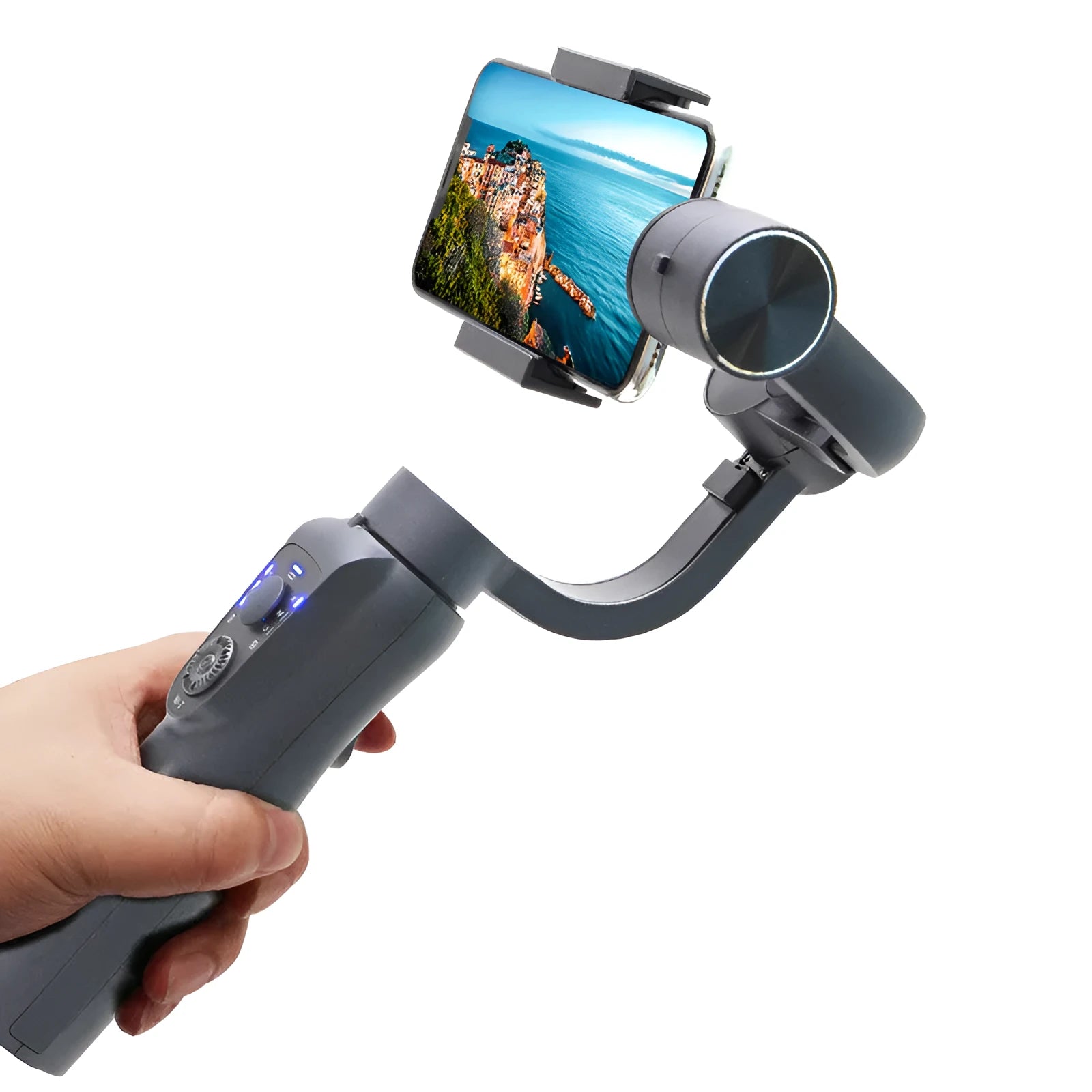 Main S5B plastic three-axis mobile phone stabiliser with extension rod and tripod