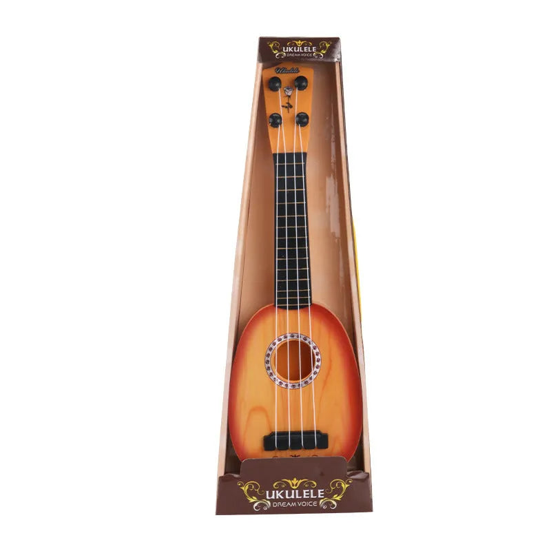 Retro guitar toys simulation ukulele children's musical toy 38cm safety plastic