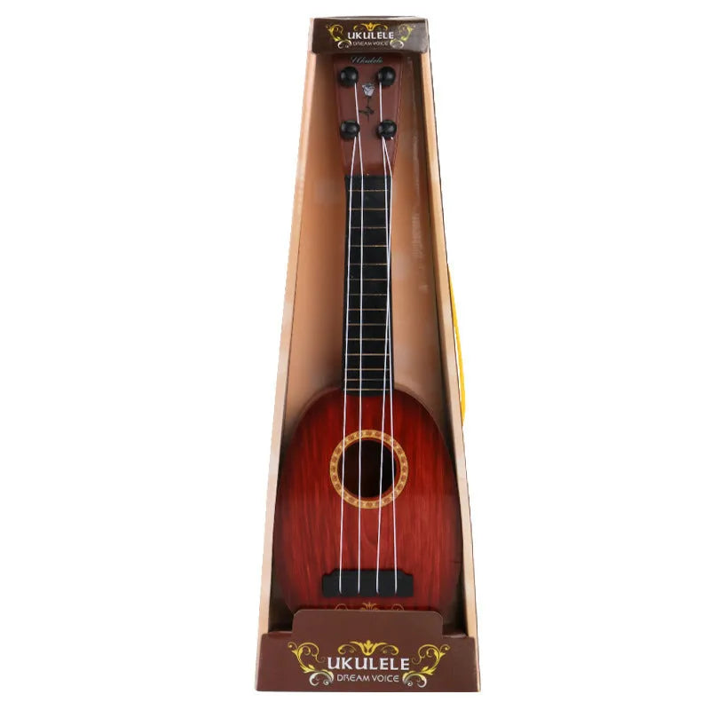 Retro guitar toys simulation ukulele children's musical toy 38cm safety plastic