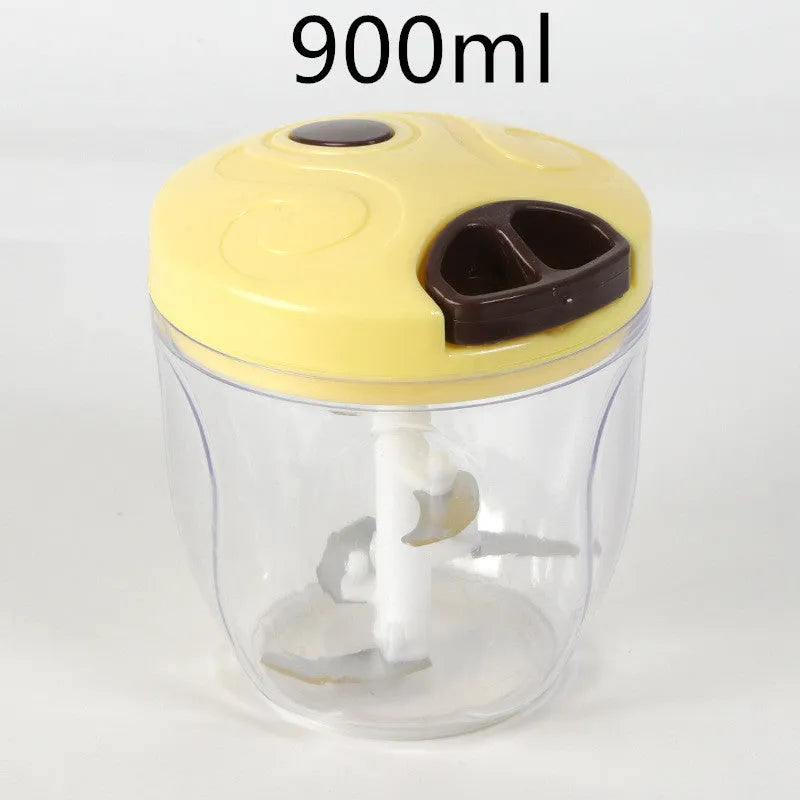 Green manual kitchen chopper with stainless steel blades and 500ml capacity bowl