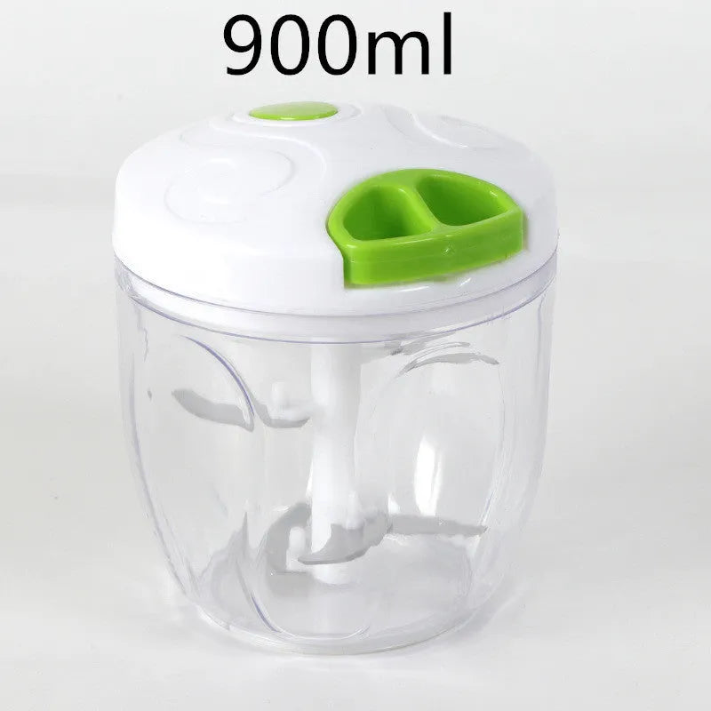 Green manual kitchen chopper with stainless steel blades and 500ml capacity bowl