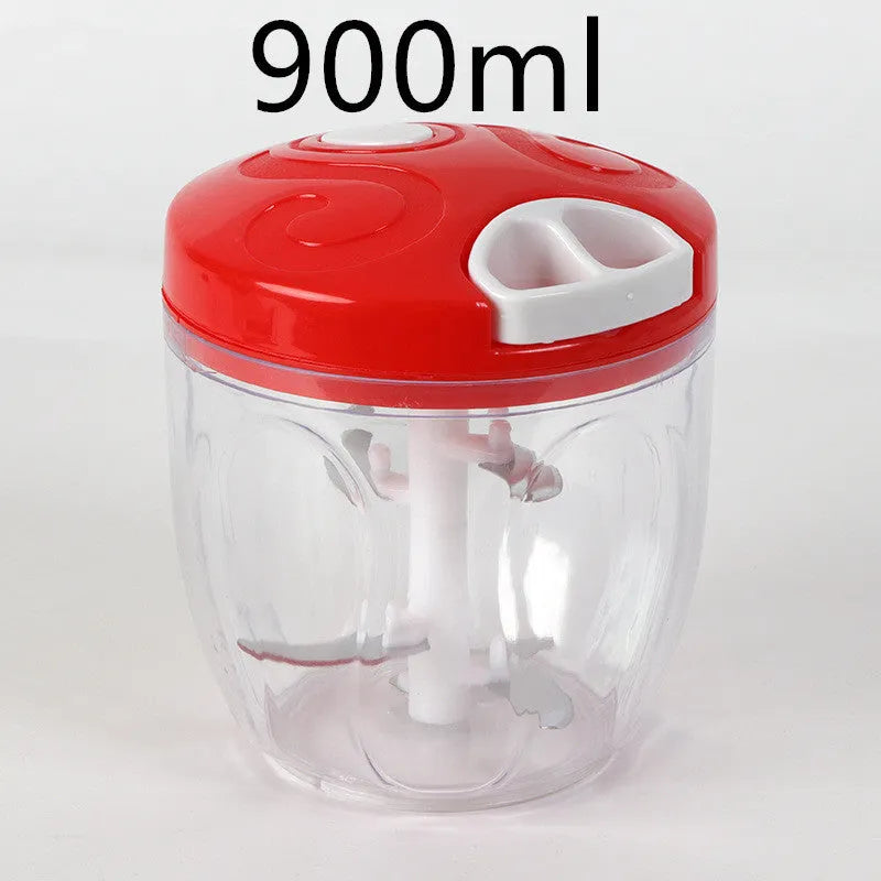 Green manual kitchen chopper with stainless steel blades and 500ml capacity bowl