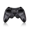 Black wireless Bluetooth gamepad controller for Android and iOS mobile phones on a table